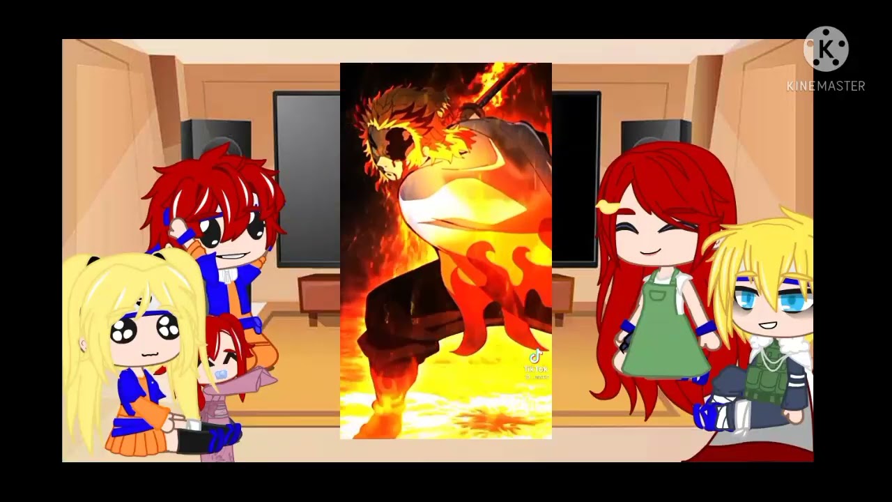 °•La familia alterna de naruto reacciona a Naruto es Kyojuro Rengoku•°