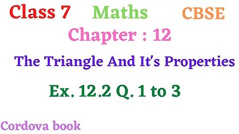 #class 7 Maths #Chapter_12 The Triangle And It