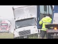 Slick roads lead to series of wrecks on I-49