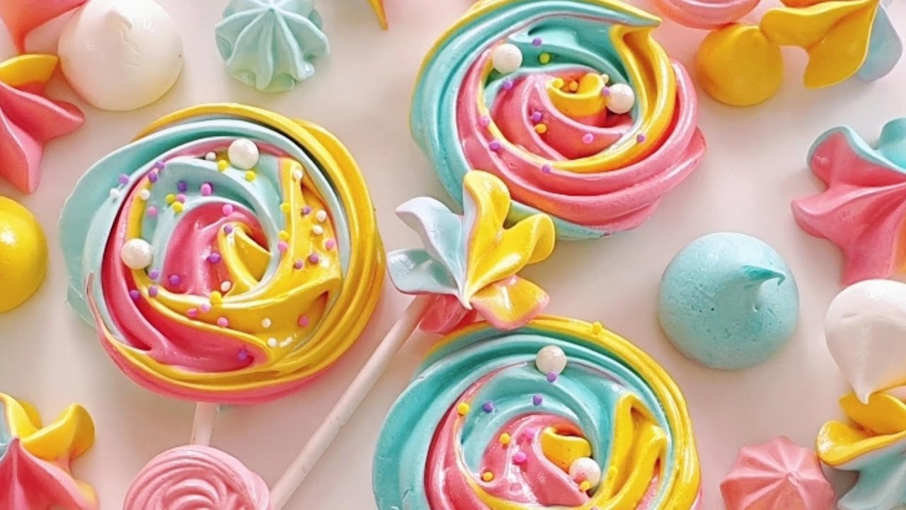 [머랭쿠키] 롤리팝🍭 머랭쿠키 만들기/스위스머랭/how to make lollipop meringue cookies recipe/ローリーポップ·マランククッキー