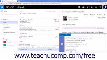 Outlook Web App Tutorial Using the Suggested Meetings App 2015 Microsoft Training