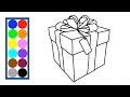 Как нарисовать подарок / How to Draw a Gift / Drawing and Coloring for children