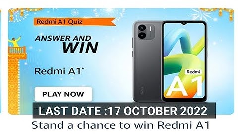 Amazon REDMI A1 Quiz Answers Today |18 SEPTEMBER 2022 | Daily Quiz Time