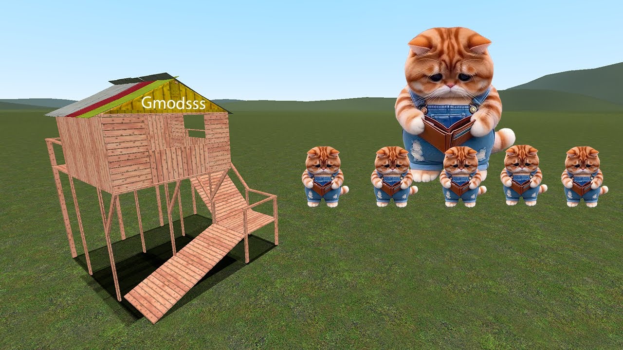 Fat Cat Vs Houses In Garry's Mod | Gmodsss - YouTube