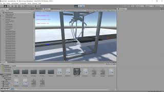 Simulation of a delta robot and three conveyors to separate disks by colour