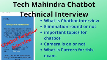 Chatbot Technical Interview Questions  || Tech Mahindra Round-4 || TechM chatbot technical interview