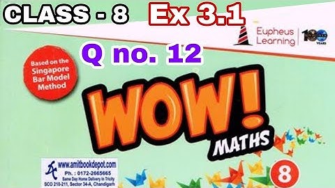 wow maths book class 8 solution ex 3.1 Q No.12 Sqaure Cube And Their Roots Cbse/Icse #vishu tutorial