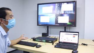 UHD 4K 60Hz 444 6 in 1 out quad screens multiviewer no latency seamless presentation switcher w/ KVM