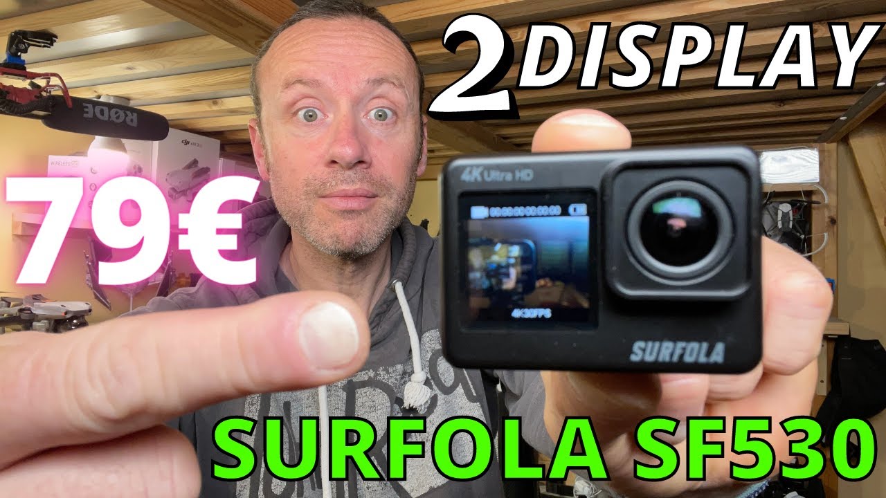 INCREDIBILE 79€ SURFOLA SF530 ACTION CAM LOW COST CON 2 DISPLAY 4K