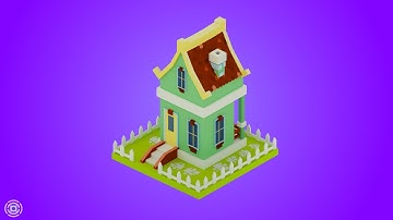 Blender Low Poly Timelapse - Isometric Little house