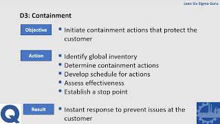 The 8D Problem Solving Method, Step D3: Containment (Short Version)