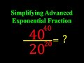 How to Simplify Exponential Fraction 40^40/20^20 | Math Olympiad Problem | New Magic Tricks