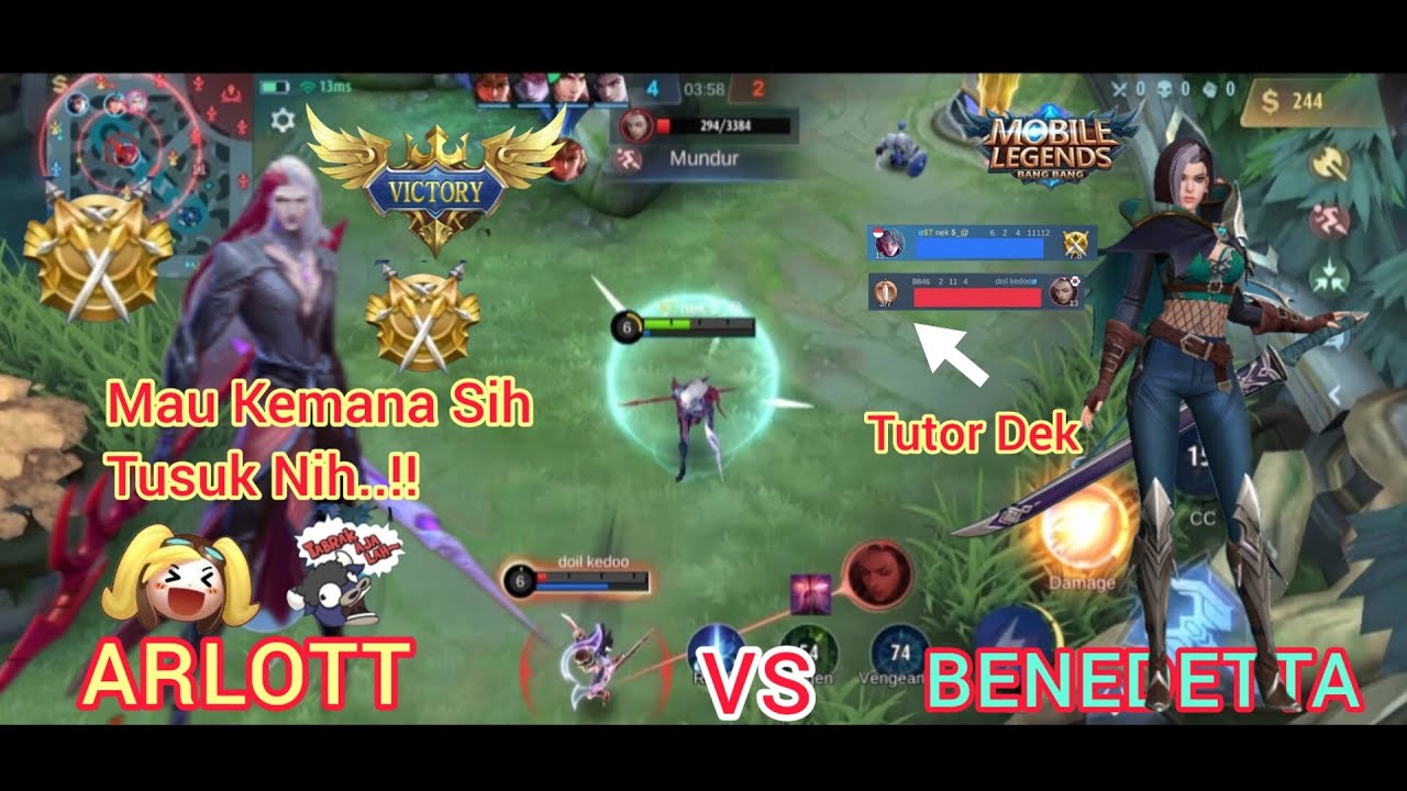 Hero Arlott Sesi 3 ‘Arlott vs Benedetta | Tutor Benedetta Apa Arlott Guys😂 Victory’-Mobile Legends