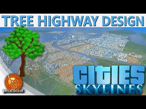 🌲 Working Highway Entrance/Exit Design "Tree" | No interchange | Cities: Skylines Traffic Guide #5