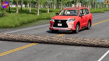 Cars Vs Falling Tree Log in BeamNg.drive 🔥