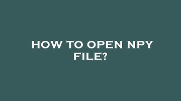 How to open npy file?