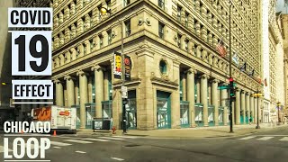 Chicago Loop Monday during lunch hour. The effect of Covid 19 pandemic