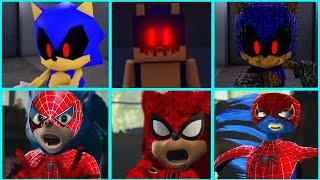 Sonic The Hedgehog Movie   Sonic EXE vs Spider Man Uh Meow All Designs Compilation 3