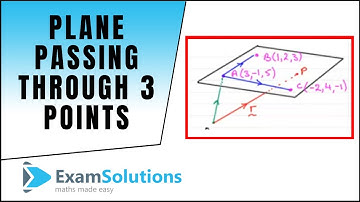 Plane passing through 3 points (vector parametric form) : ExamSolutions Maths Revision