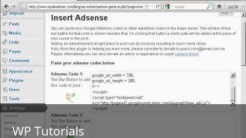 Video 25    Place an Adsense Ad In Your WordPress Blog Post