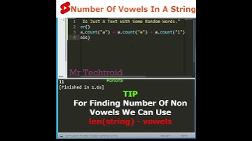 Count Number Of Vowels In A String In Python - MTT - #Shorts