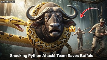 Brave Save: Buffalo Escapes Giant Snake