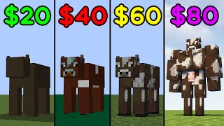 minecraft cow for 20$ vs 40$ vs 60$ vs 80$ vs 100$