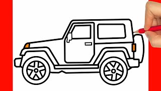 HOW TO DRAW A JEEP - HOW TO DRAW A CAR EASY