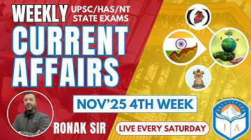 Current Affairs November 4th Week Nov 2025 Jokta Academy HPAS | HP Allied and NT | Ronak Sir