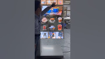#Bigger transparent OLED payment coffee kiosk display new design
