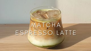 MATCHA ESPRESSO LATTE FUSION | Cafe at Home | 말차 에스프레소 라떼 | มัจฉะเอสเปรสโซฟิวชั่น | Homecafe #withme