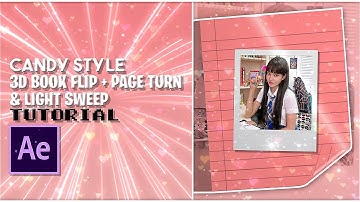 candy style 3d book flip + page turn & light sweep after effects tutorial!
