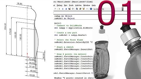 1-Project 55| Detergent Bottle 1|SolidWorks Tutorial: sketch 1 -front layout (with optional code)