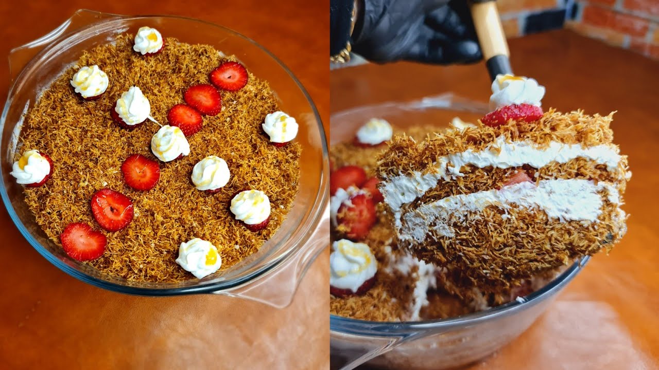 أطيب وأسرع حلا بارد ممكن تجربوه🍓،لازم تشوفوا الفيديو👍