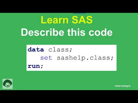 Describe this sas code 1001 - Read an existing SAS dataset in SAS