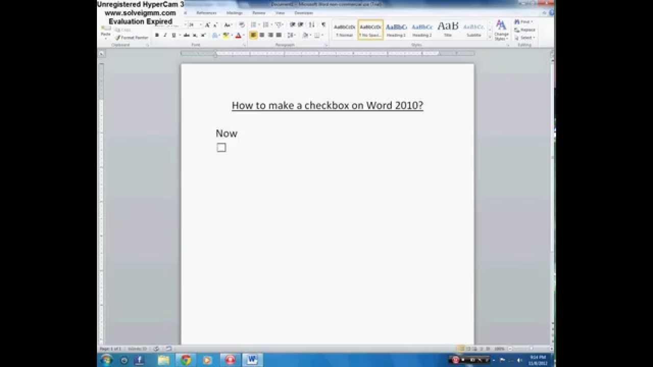 how-to-make-a-checkbox-on-word-2010-youtube