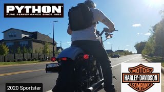 2020 Harley Davidson Iron 883 | Python slip on mufflers sound and review.