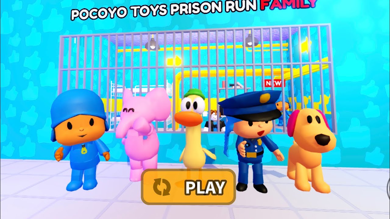 POCOYO PRISONER VS POCOYO POLICE inBARRY'S PRISON RUN! OBBY Full Gameplay