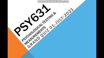 PSY631 Psychological Testing & Measurements Grand Quiz in Urdu/Hindi