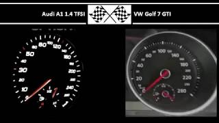 Audi A1 1.4 TFSI VS. VW Golf 7 GTI - Acceleration 0-100km/h Audi A1 1.4 TFSI VS. VW Golf 7 GTI - Acceleration 0-100km/h
