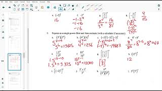 Number, Radicals & EXPONENTS - Lesson 4 Review of Exponent Laws [EXERCISES]