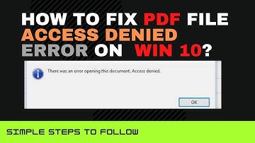 Cant Open PDF Files on Windows 10  - Quick Fix