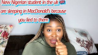 NEW NIGERIAN students in the UK are lying to you about the UK. They're SLEEPING in MACDONALD'S HERE❌