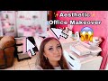 EXTREME OFFICE MAKEOVER! COMPLETELY REDOING MY WORK SPACE & MAKING IT AESTHETIC! | ItsAnnaLouise