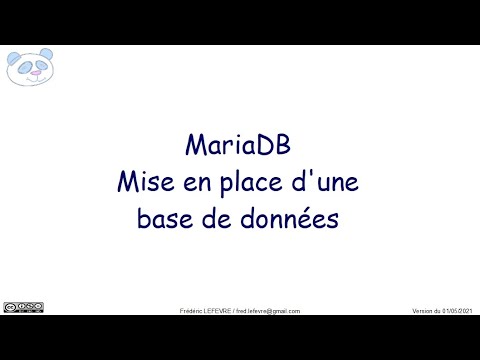 MariaDB / MySQL - Mise en place d'une base de données