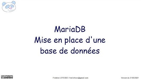 MariaDB / MySQL - Mise en place d