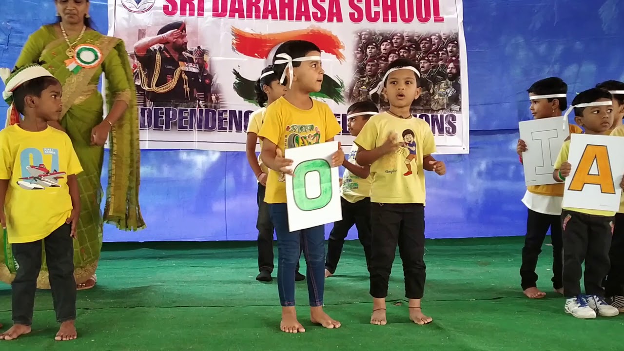 DANCE PERFORMANCE ON VOWELS BY LKG KIDS OF SRI DARAHASA SCHOOL - YouTube
