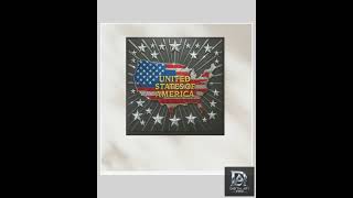 USA Map Wall Art | 3D Metal Flag Digital Print | Shiny Silver & Gold Patriotic Decor | United Sta...