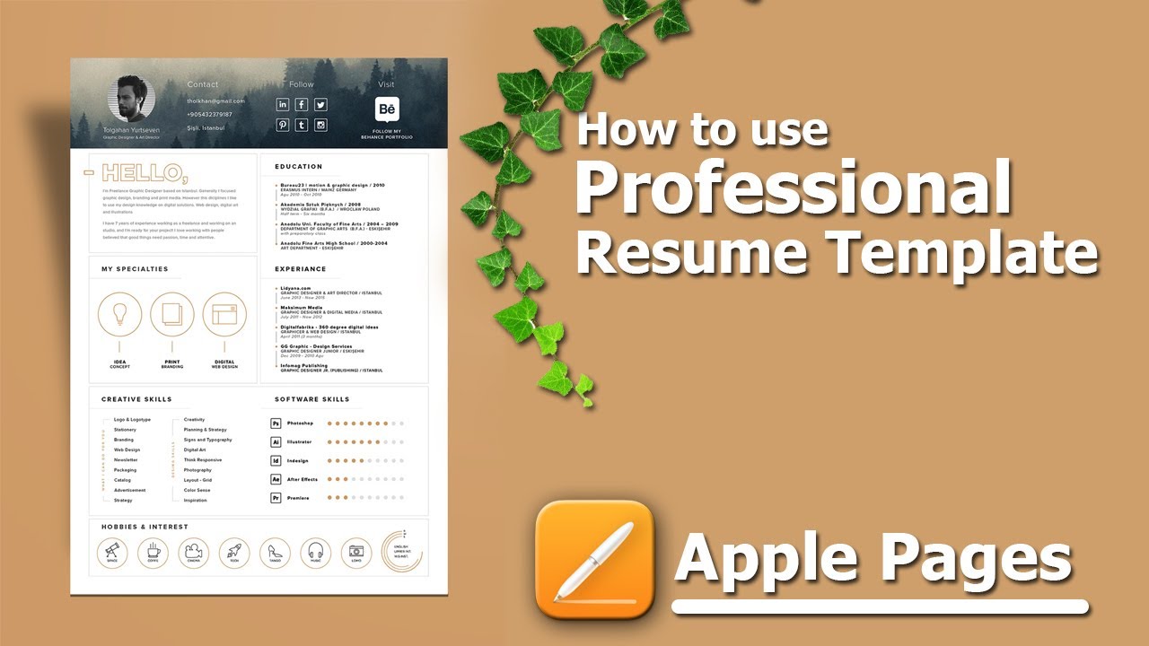 How to use Professional Resume template in Apple Pages - YouTube