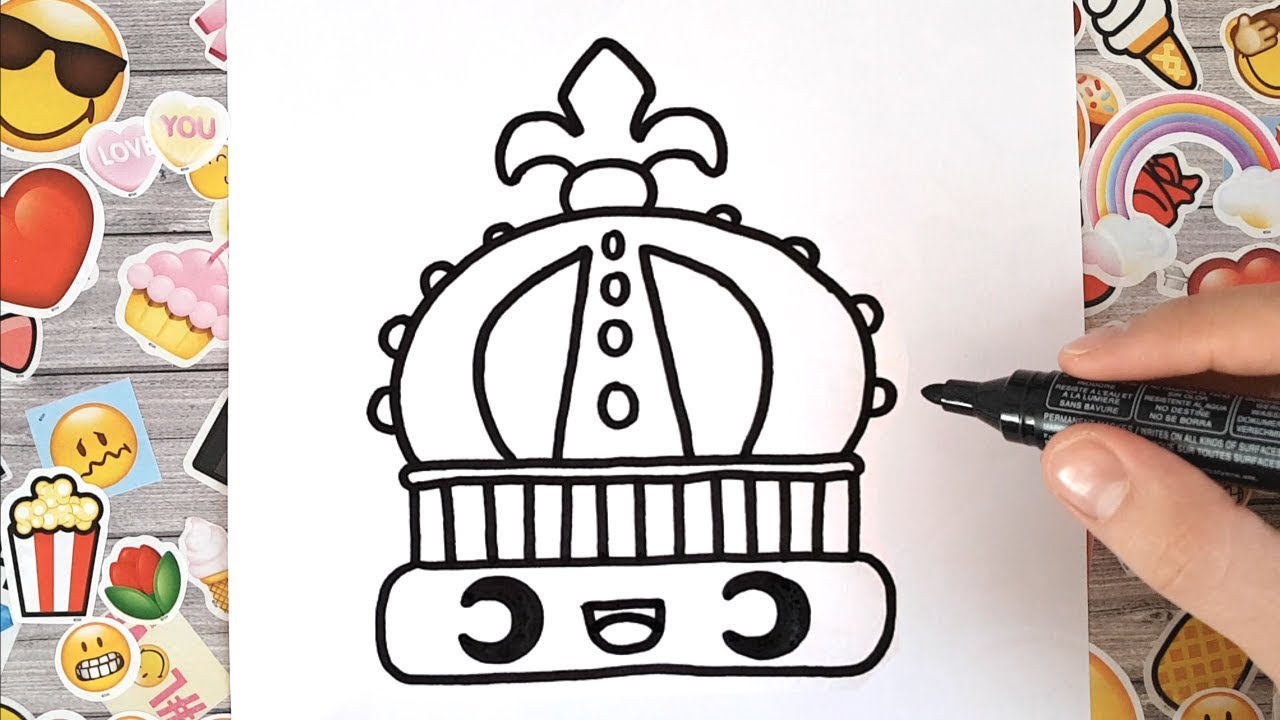 Cómo dibujar una corona paso a paso - YouTube